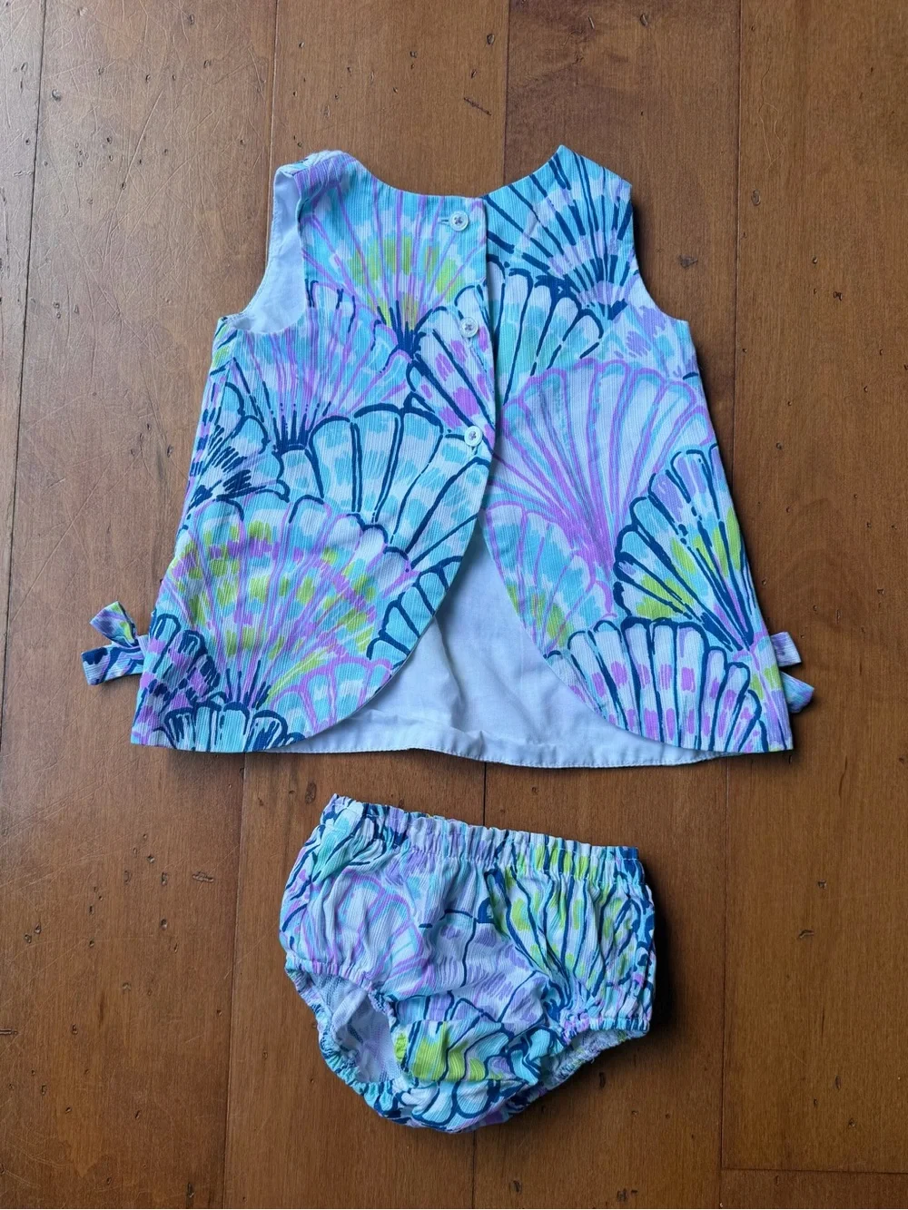 Lilly Pulitzer Shell Print Diaper Cover Set - Aqua, Lavender & Lime